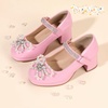 image:imagePANDANINJIA Girls Dress Shoes Chunky Platform Heels Mary Jane Pumps Round Toe Toddler Little Big Kid Wedding Party ShoesPink Pat