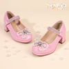 image:imagePANDANINJIA Girls Dress Shoes Chunky Platform Heels Mary Jane Pumps Round Toe Toddler Little Big Kid Wedding Party ShoesPink Pat