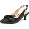 image:imagePANDANINJIA Girls Dress Shoes Kid Slingback Heel Pointed Sandal Kitten PumpBlack Pu
