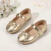 image:imagePANDANINJIA Girls Dress Shoes Toddler Flower Bows Mary Jane Ballet Flats  Roomy Square Toe Adjustable Hook and Loop Breathable Insole Non Slip Sole Princess Wedding Party SchoolGoldpu