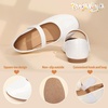 image:imagePANDANINJIA Girls Dress Shoes Toddler Kids Mary Jane Girls Ballet Flats  Flower Girl Shoes Square ToeAdjustable Hook Loop ClosureComfortable CushionNonSlip SoleVersatileSchool Party WeddingWhite Patent