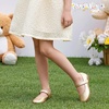 image:imagePANDANINJIA Girls Dress Shoes Toddler Kids Mary Jane Girls Ballet Flats  Flower Girl Shoes Square ToeAdjustable Hook Loop ClosureComfortable CushionNonSlip SoleVersatileSchool Party WeddingGold Pu