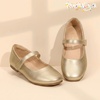 image:imagePANDANINJIA Girls Dress Shoes Toddler Kids Mary Jane Girls Ballet Flats  Flower Girl Shoes Square ToeAdjustable Hook Loop ClosureComfortable CushionNonSlip SoleVersatileSchool Party WeddingGold Pu