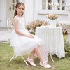 image:imagePANDANINJIA Girls Dress Shoes Toddler Kids Mary Jane Girls Ballet Flats  Flower Girl Shoes Square ToeAdjustable Hook Loop ClosureComfortable CushionNonSlip SoleVersatileSchool Party WeddingWhite Patent