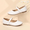image:imagePANDANINJIA Girls Dress Shoes Toddler Kids Mary Jane Girls Ballet Flats  Flower Girl Shoes Square ToeAdjustable Hook Loop ClosureComfortable CushionNonSlip SoleVersatileSchool Party WeddingWhite Patent