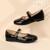 image:imagePANDANINJIA Girls Dress Shoes Toddler Kids Mary Jane Girls Ballet Flats  Flower Girl Shoes Square ToeAdjustable Hook Loop ClosureComfortable CushionNonSlip SoleVersatileSchool Party WeddingBlack Patent