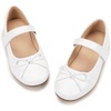 image:imagePANDANINJIA Girls Dress Shoes Toddler Flower Bows Mary Jane Ballet Flats  Roomy Square Toe Adjustable Hook and Loop Breathable Insole Non Slip Sole Princess Wedding Party SchoolWhitepu