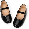 image:imagePANDANINJIA Girls Dress Shoes Toddler Kids Mary Jane Girls Ballet Flats  Flower Girl Shoes Square ToeAdjustable Hook Loop ClosureComfortable CushionNonSlip SoleVersatileSchool Party WeddingBlack Patent