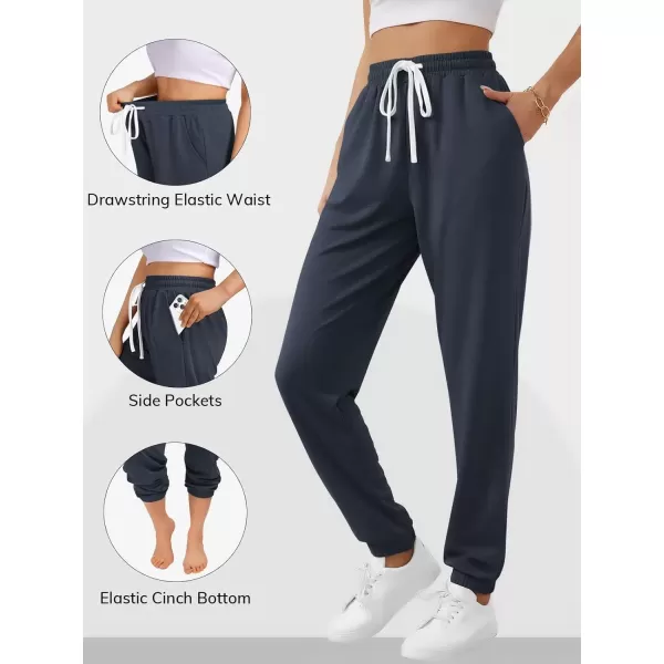 imageATHMILE Baggy Sweatpants for Women with PocketsLounge Womens Pajams PantsWomens Running Joggers Fall Clothes Outfits 2024Dark Blue
