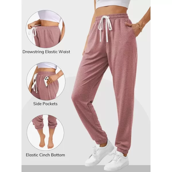 imageATHMILE Baggy Sweatpants for Women with PocketsLounge Womens Pajams PantsWomens Running Joggers Fall Clothes Outfits 2024Pink