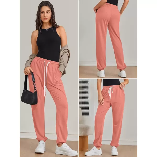imageATHMILE Baggy Sweatpants for Women with PocketsLounge Womens Pajams PantsWomens Running Joggers Fall Clothes Outfits 2024Orange Pink