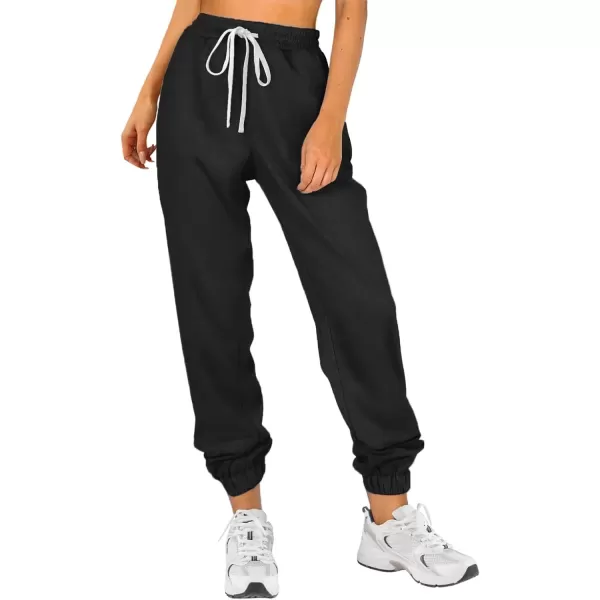 imageATHMILE Baggy Sweatpants for Women with PocketsLounge Womens Pajams PantsWomens Running Joggers Fall Clothes Outfits 2024Black