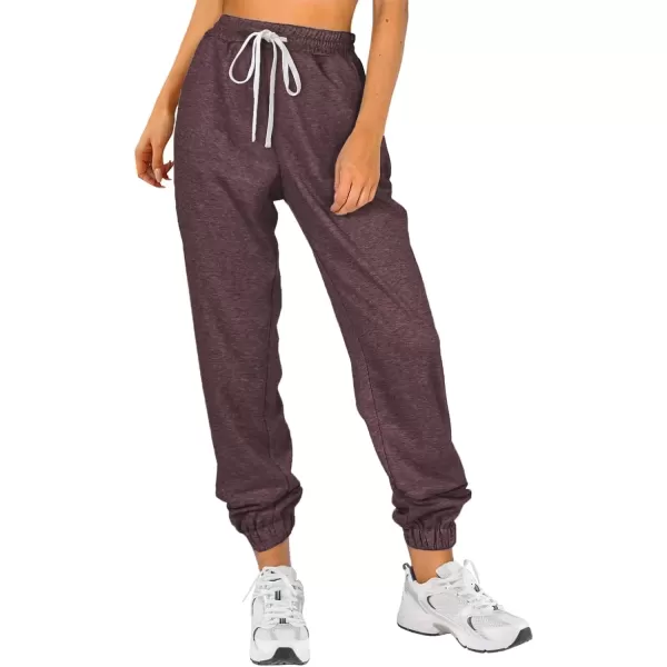 imageATHMILE Baggy Sweatpants for Women with PocketsLounge Womens Pajams PantsWomens Running Joggers Fall Clothes Outfits 2024Wine Red