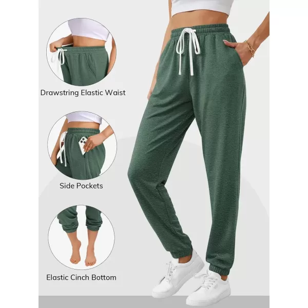 imageATHMILE Baggy Sweatpants for Women with PocketsLounge Womens Pajams PantsWomens Running Joggers Fall Clothes Outfits 2024Green
