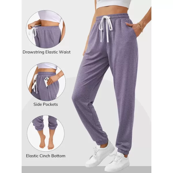 imageATHMILE Baggy Sweatpants for Women with PocketsLounge Womens Pajams PantsWomens Running Joggers Fall Clothes Outfits 2024Light Purple