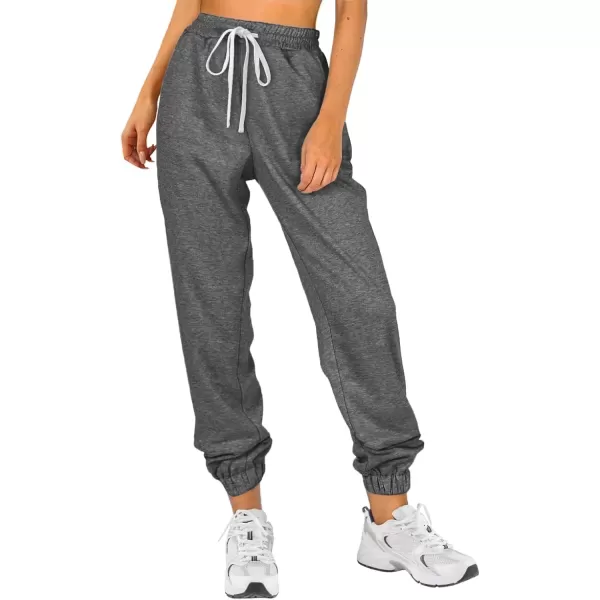 imageATHMILE Baggy Sweatpants for Women with PocketsLounge Womens Pajams PantsWomens Running Joggers Fall Clothes Outfits 2024Dark Grey
