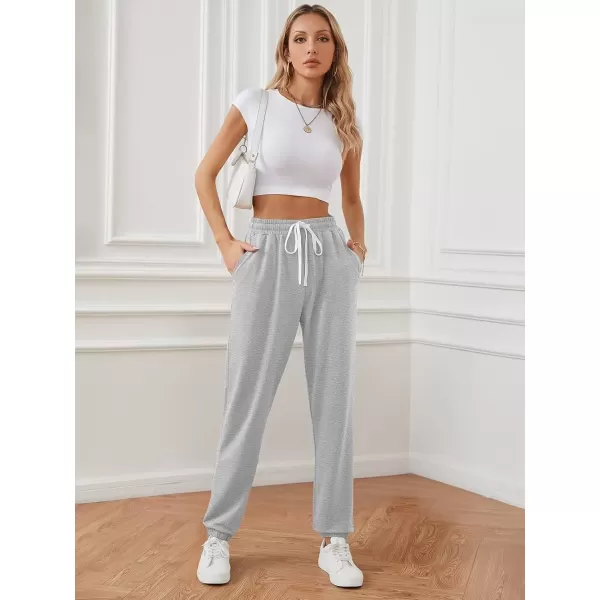 imageATHMILE Baggy Sweatpants for Women with PocketsLounge Womens Pajams PantsWomens Running Joggers Fall Clothes Outfits 2024Grey