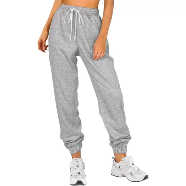 imageATHMILE Baggy Sweatpants for Women with PocketsLounge Womens Pajams PantsWomens Running Joggers Fall Clothes Outfits 2024Grey