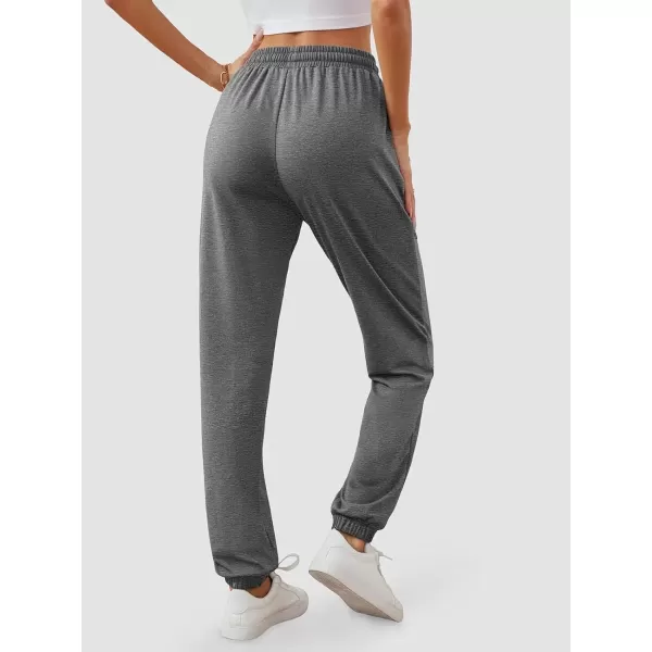 imageATHMILE Baggy Sweatpants for Women with PocketsLounge Womens Pajams PantsWomens Running Joggers Fall Clothes Outfits 2024Dark Grey