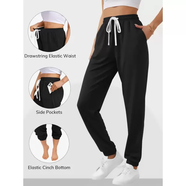 imageATHMILE Baggy Sweatpants for Women with PocketsLounge Womens Pajams PantsWomens Running Joggers Fall Clothes Outfits 2024Black