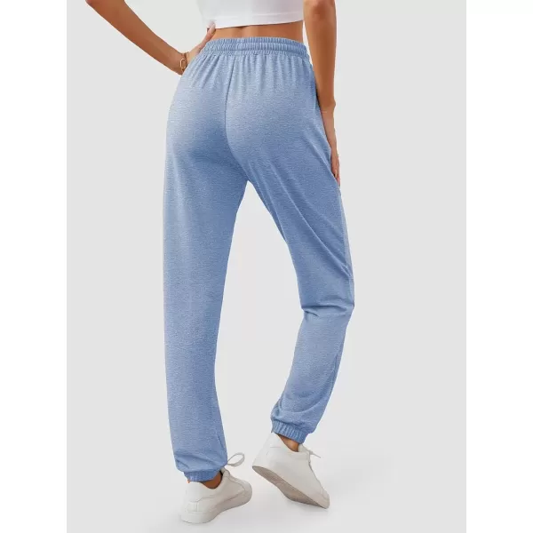 imageATHMILE Baggy Sweatpants for Women with PocketsLounge Womens Pajams PantsWomens Running Joggers Fall Clothes Outfits 2024Light Blue