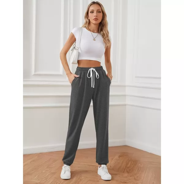 imageATHMILE Baggy Sweatpants for Women with PocketsLounge Womens Pajams PantsWomens Running Joggers Fall Clothes Outfits 2024Balck Grey