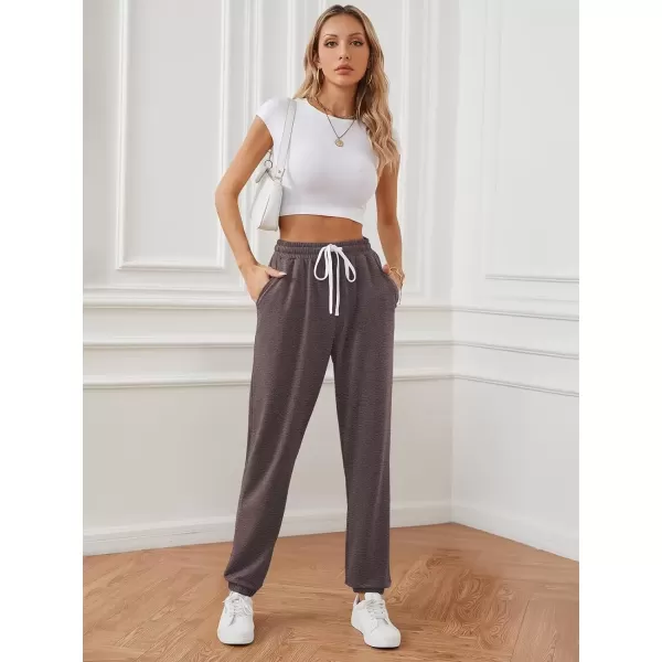imageATHMILE Baggy Sweatpants for Women with PocketsLounge Womens Pajams PantsWomens Running Joggers Fall Clothes Outfits 2024Wine Red