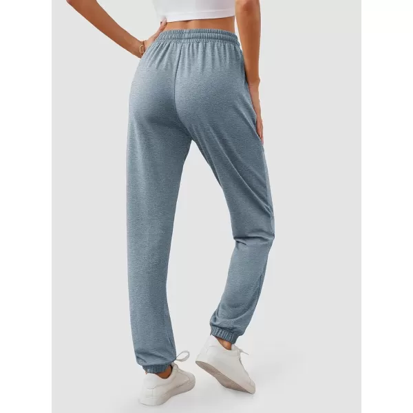imageATHMILE Baggy Sweatpants for Women with PocketsLounge Womens Pajams PantsWomens Running Joggers Fall Clothes Outfits 2024Grey Blue