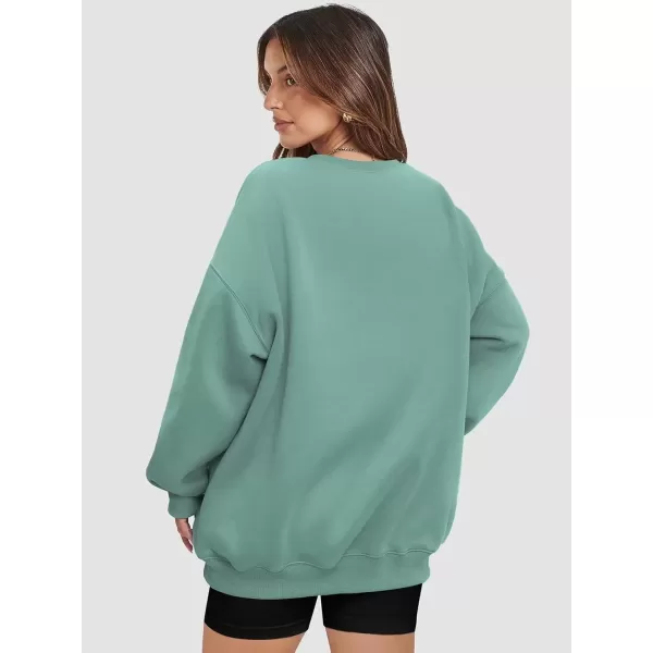 imageATHMILE Oversized Sweatshirt for Women Crewneck Fleece Long Sleeve Pullover Hoodies Tops Fall Fashion Outfits Clothes 2024Green02