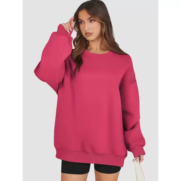imageATHMILE Oversized Sweatshirt for Women Crewneck Fleece Long Sleeve Pullover Hoodies Tops Fall Fashion Outfits Clothes 2024Peachy