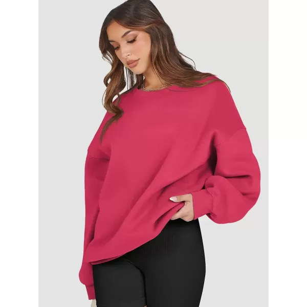 imageATHMILE Oversized Sweatshirt for Women Crewneck Fleece Long Sleeve Pullover Hoodies Tops Fall Fashion Outfits Clothes 2024Peachy