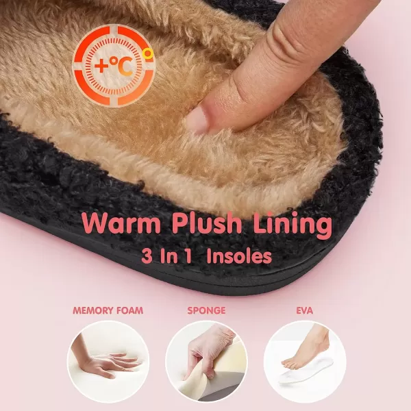 imageATHMILE Smiley Face Slippers for Women Men Indoor Cute House Shoes Fuzzy Fluffy Cozy Slippers Happy Face Preppy Comfy for Bedroom OutdoorBlack