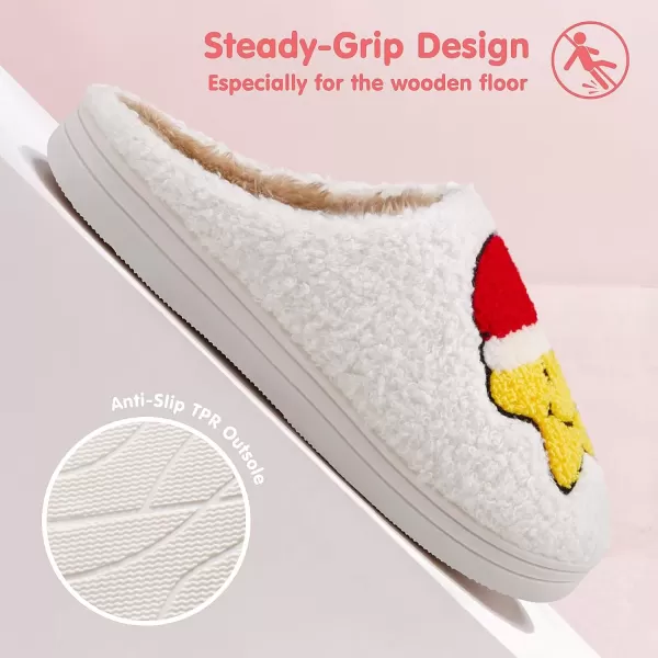 imageATHMILE Smiley Face Slippers for Women Men Indoor Cute House Shoes Fuzzy Fluffy Cozy Slippers Happy Face Preppy Comfy for Bedroom OutdoorChristmas Star