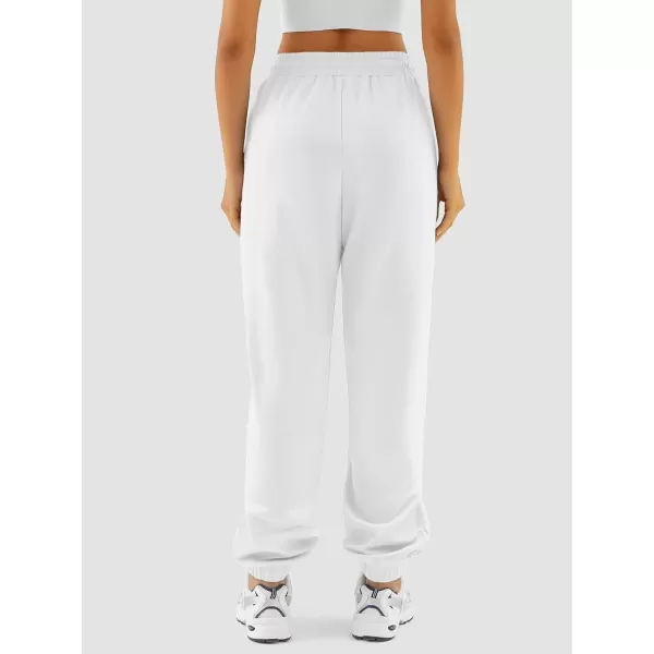 imageATHMILE Sweatpants Women Baggy Joggers Workout Loose Lounge Lightweight Comfy Sweat High Waisted Athletic PantsWhite