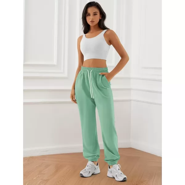 imageATHMILE Sweatpants Women Baggy Joggers Workout Loose Lounge Lightweight Comfy Sweat High Waisted Athletic PantsLakegreen