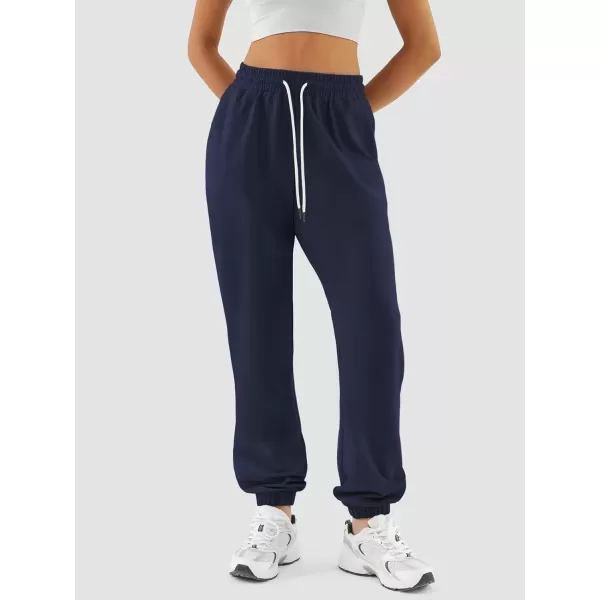 imageATHMILE Sweatpants Women Baggy Joggers Workout Loose Lounge Lightweight Comfy Sweat High Waisted Athletic PantsDarkblue