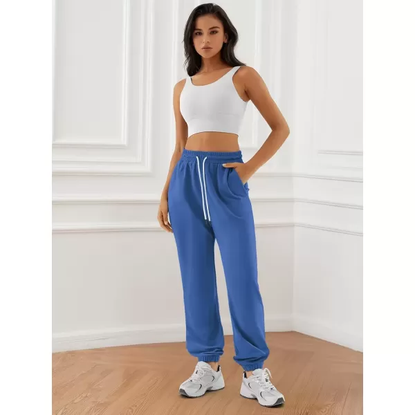 imageATHMILE Sweatpants Women Baggy Joggers Workout Loose Lounge Lightweight Comfy Sweat High Waisted Athletic PantsLakeblue