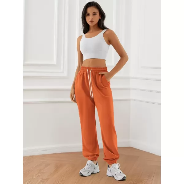 imageATHMILE Sweatpants Women Baggy Joggers Workout Loose Lounge Lightweight Comfy Sweat High Waisted Athletic PantsOrange
