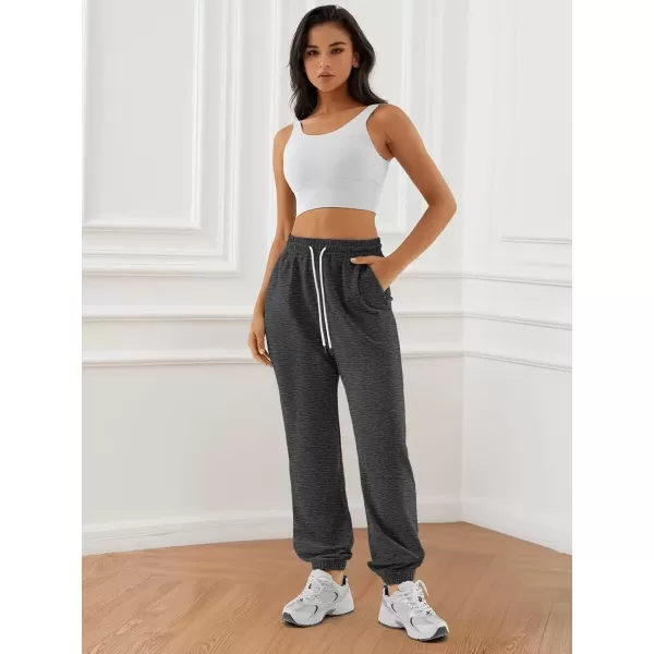 imageATHMILE Sweatpants Women Baggy Joggers Workout Loose Lounge Lightweight Comfy Sweat High Waisted Athletic PantsBlack Grey