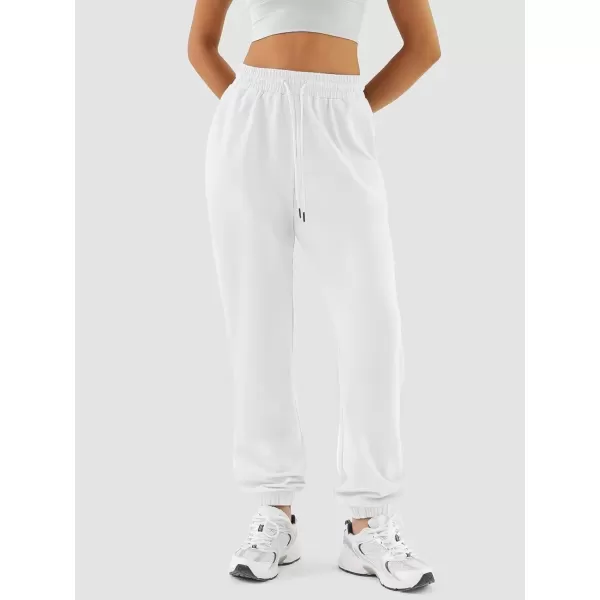 imageATHMILE Sweatpants Women Baggy Joggers Workout Loose Lounge Lightweight Comfy Sweat High Waisted Athletic PantsWhite
