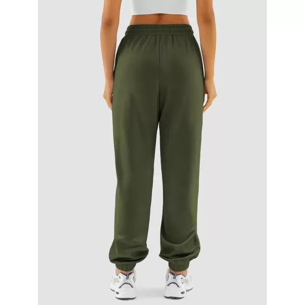 imageATHMILE Sweatpants Women Baggy Joggers Workout Loose Lounge Lightweight Comfy Sweat High Waisted Athletic PantsArmygreen