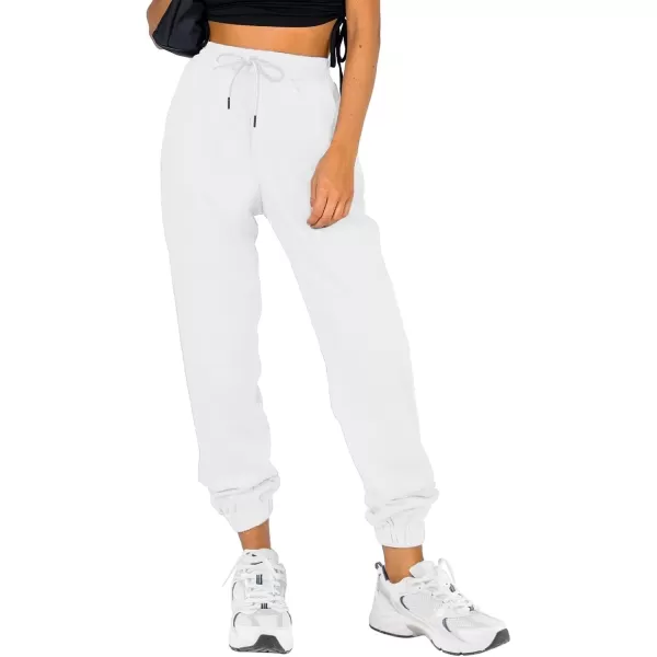 imageATHMILE Sweatpants Women Baggy Joggers Workout Loose Lounge Lightweight Comfy Sweat High Waisted Athletic PantsWhite