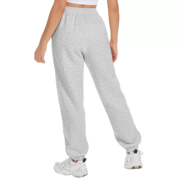 imageATHMILE Sweatpants Women Fleece Pockets Winter Fall Fashion Baggy Lounge Pants JoggersGrey