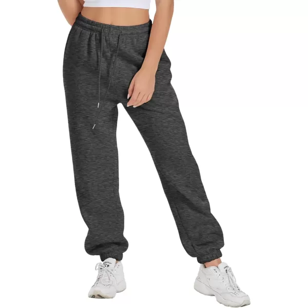 imageATHMILE Sweatpants Women Fleece Pockets Winter Fall Fashion Baggy Lounge Pants JoggersBlack Grey