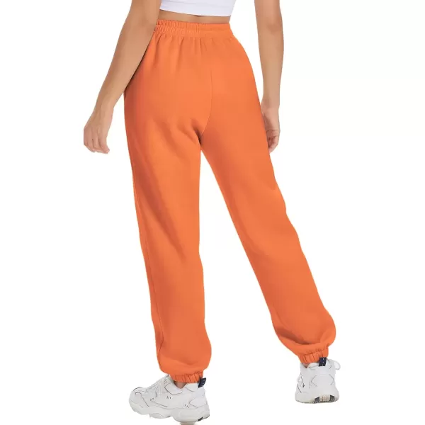 imageATHMILE Sweatpants Women Fleece Pockets Winter Fall Fashion Baggy Lounge Pants JoggersOrange
