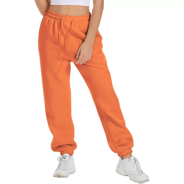 imageATHMILE Sweatpants Women Fleece Pockets Winter Fall Fashion Baggy Lounge Pants JoggersOrange