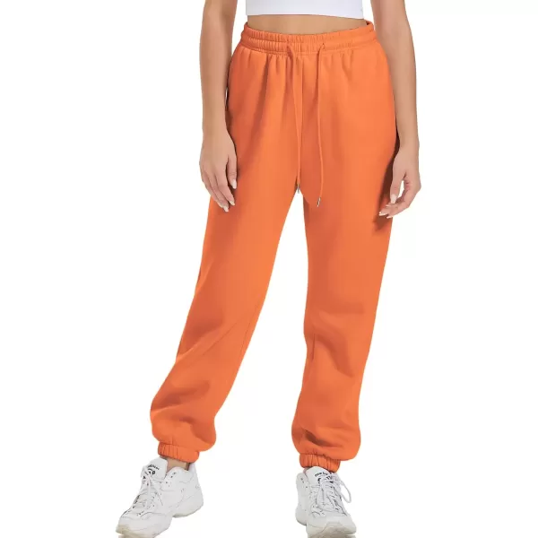 imageATHMILE Sweatpants Women Fleece Pockets Winter Fall Fashion Baggy Lounge Pants JoggersOrange