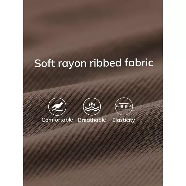imageATHMILE Women Tank Top Sleeveless Scoop Neck Form Fitting Ribbed Knit Basic Cami Shirts2mocha Brownlong