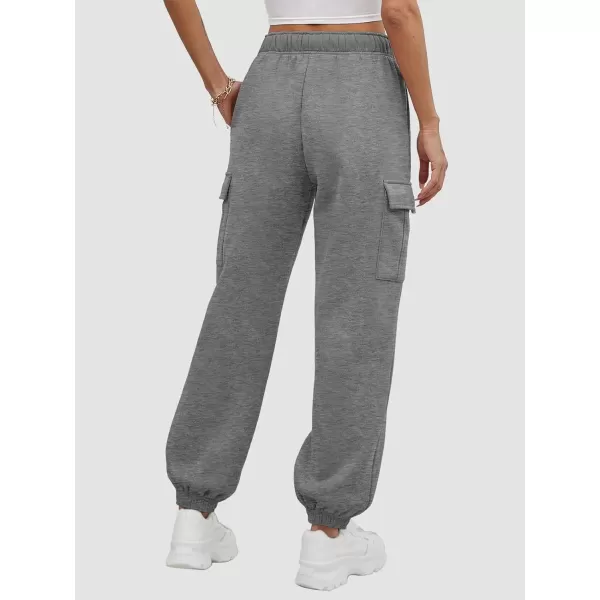 imageATHMILE Womens Cargo Sweatpants Oversized Fleece Joggers Fall Fashion Outfits Y2k Clothes 2024 with PocketsDarkgray