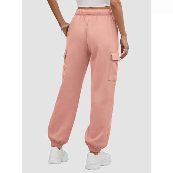 imageATHMILE Womens Cargo Sweatpants Oversized Fleece Joggers Fall Fashion Outfits Y2k Clothes 2024 with PocketsLightpink